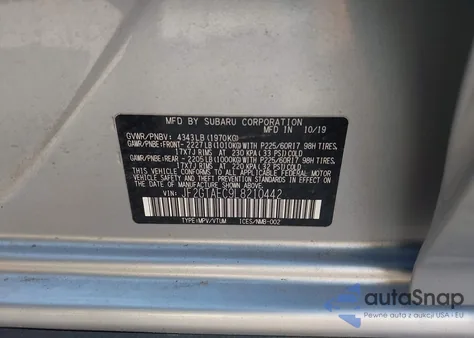 2020 Subaru Crosstrek Premium z USA, uszkodzony, nr VIN JF2GTAEC9L8210442